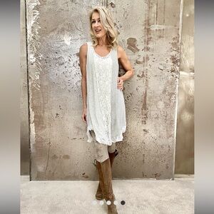 Surrealist USA Tunic with Mixed Fabrics